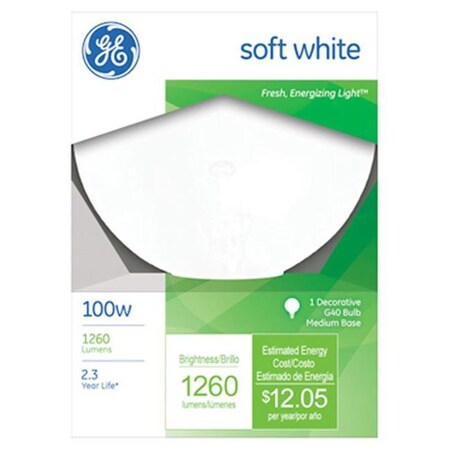 GE Lighting 49781 100W White Globe Light Bulb - Pack Of 6